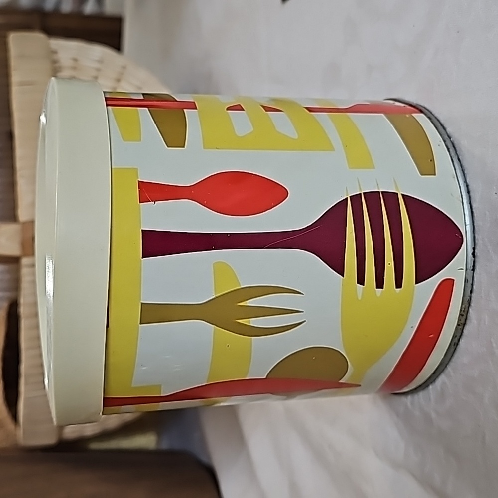 Vintage Tin Utensils Flour Coffee Can